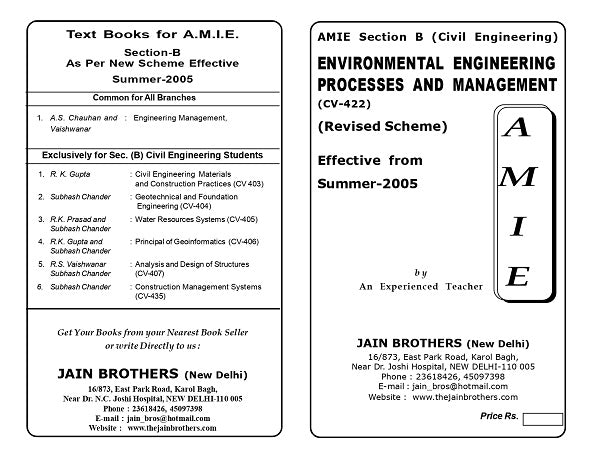 AMIE Section (B) Environment Engineering Process And Management (CV 42 ...