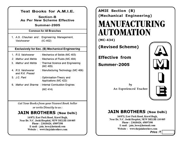 AMIE Section (B) Manufacturing Automation (MC-434) – Jainbookmart