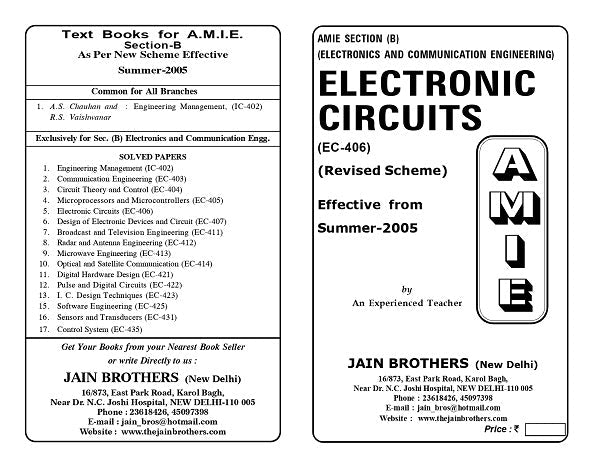 AMIE Section (B) Electronic Circuits (EC-406) – Jainbookmart