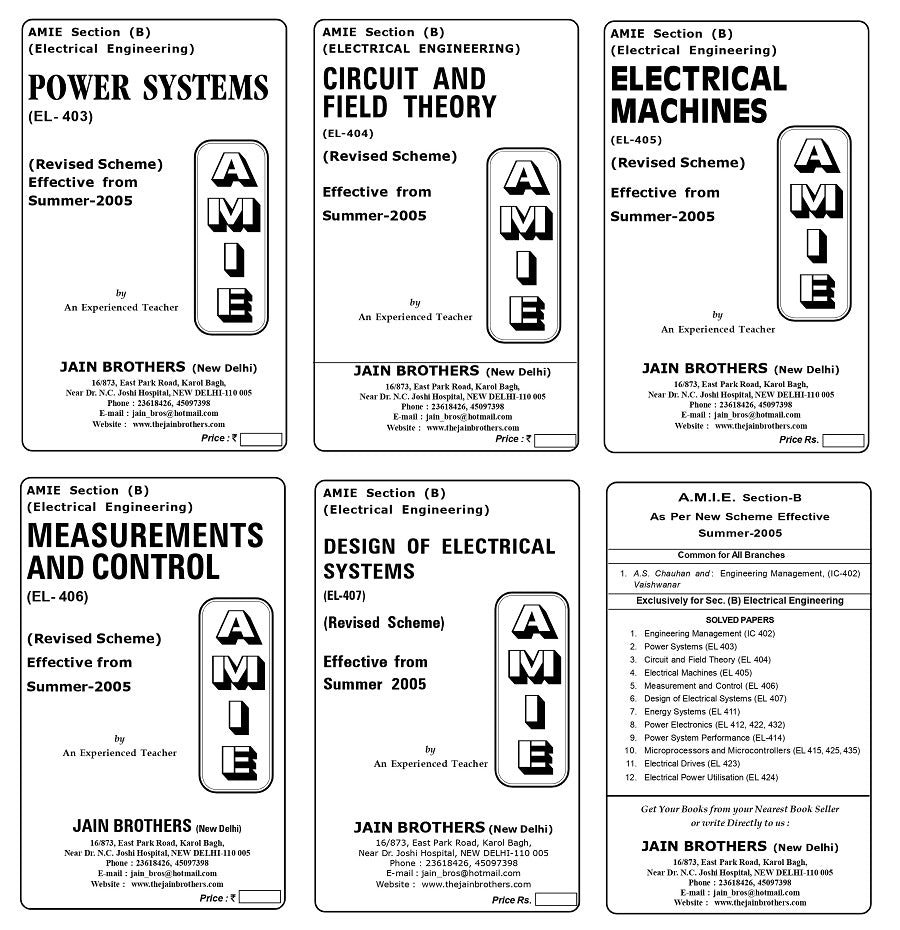 AMIE Section (B) Electrical Engineering 5 Books Set Solved And Unsolve ...