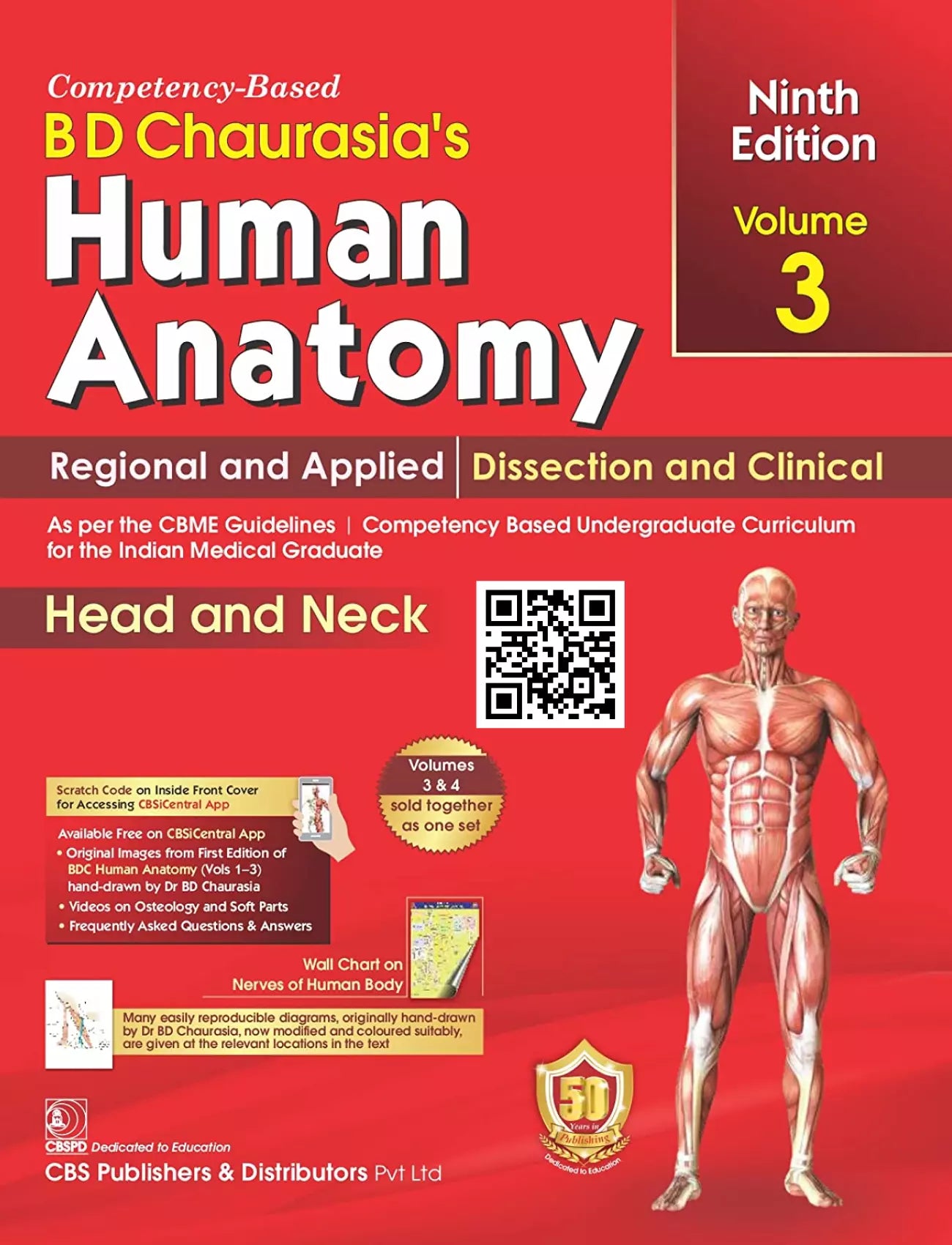 BD Chaurasia's Human Anatomy 9 Edition, 4 Volume Set By Krishna Garg