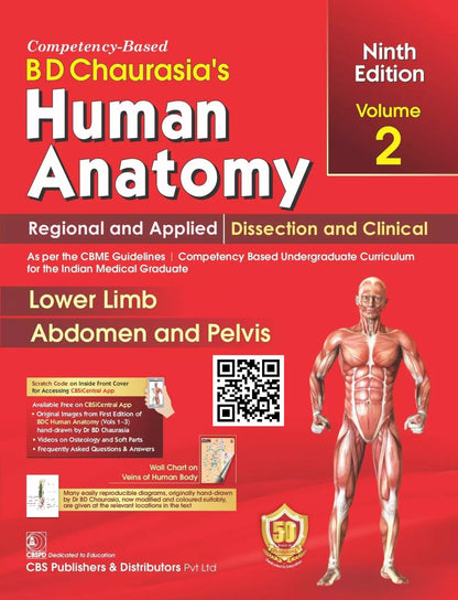 BD Chaurasia's Human Anatomy 9 Edition, 4 Volume Set By Krishna Garg