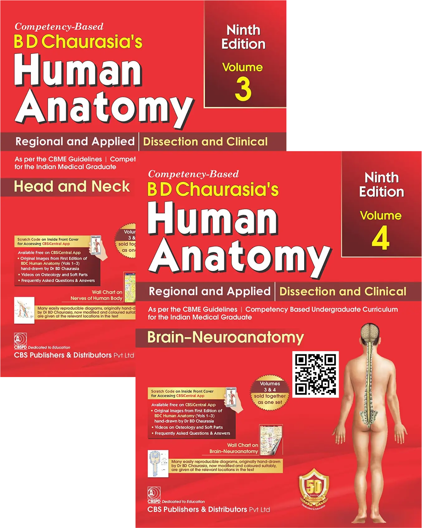 BD Chaurasia’s Human Anatomy 9 ED Vol 3 And 4 Regional And Applied Dissection And Clinical Head And Neck Brain Neuroanatomy Set Of 2 Volume